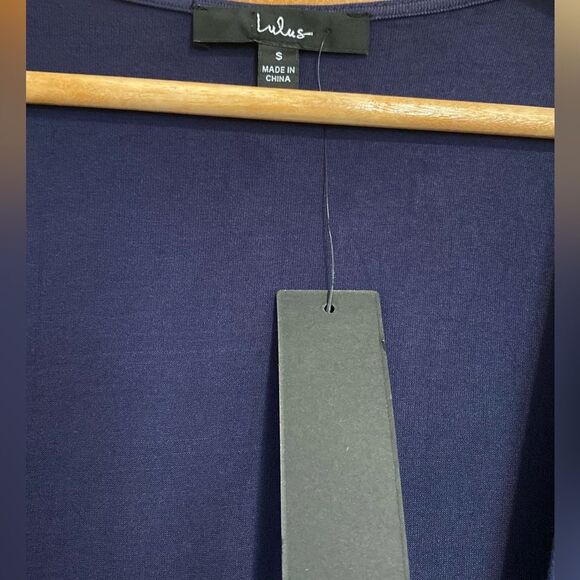 Lulu’s Size Small Garden District Navy Blue Wrap Maxi Dress NWT - Picture 13 of 13